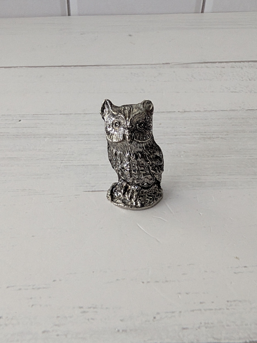 Vintage Spoontiques Miniature Owl Figurine #44 Solid Pewter figurine